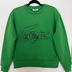 Lacoste green crewneck sweatshirt with large graphic logo print. Size L (US)